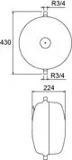 Druckausdehnungsgefäß mit runder Form, zwei Anschlüssen, einer oben und einer unten, zur Verwendung in Heizungs- oder Kühlsystemen, hergestellt von IMI Hydronic Engineering.